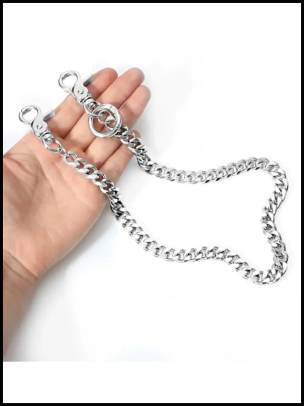 19.7in Stainless Steel Wallet Chain for Men with Lobster Clasp